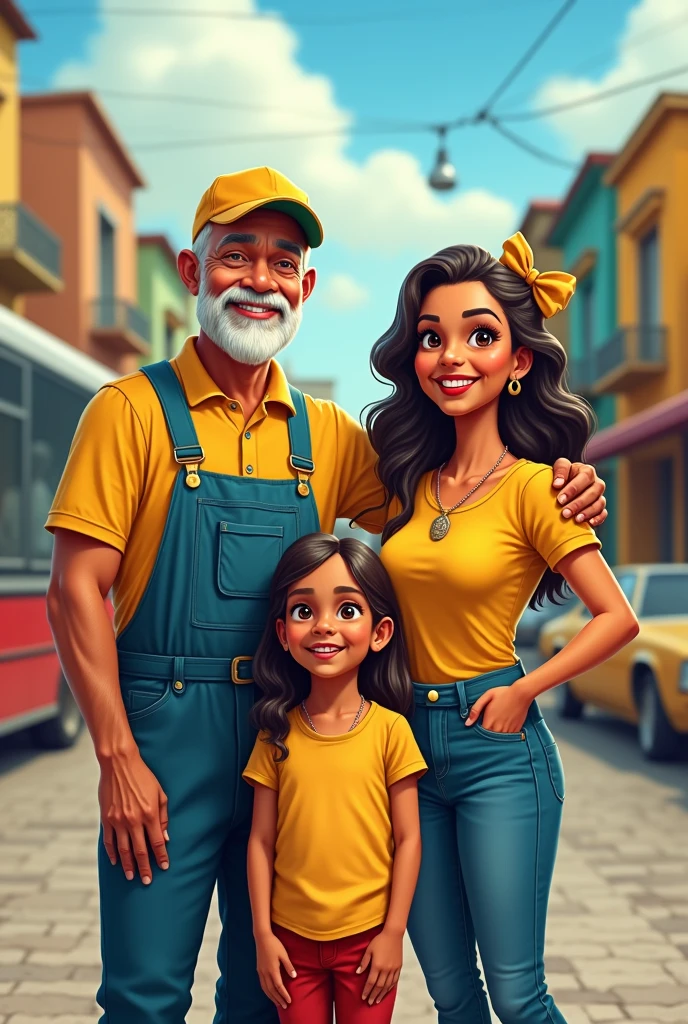 A Brazilian couple with a daughter, the man is a bus driver and the woman is a hairdresser