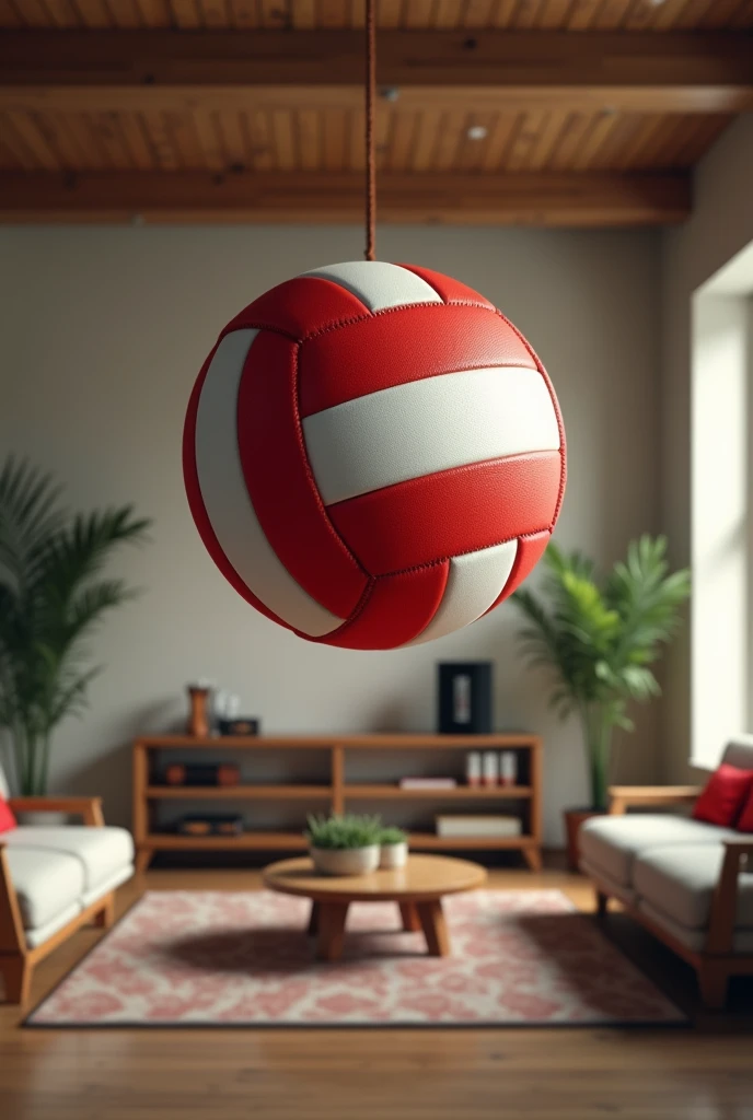 Gnerate an volleyball themed farewell decoration in a room . It should be realistic and creatable