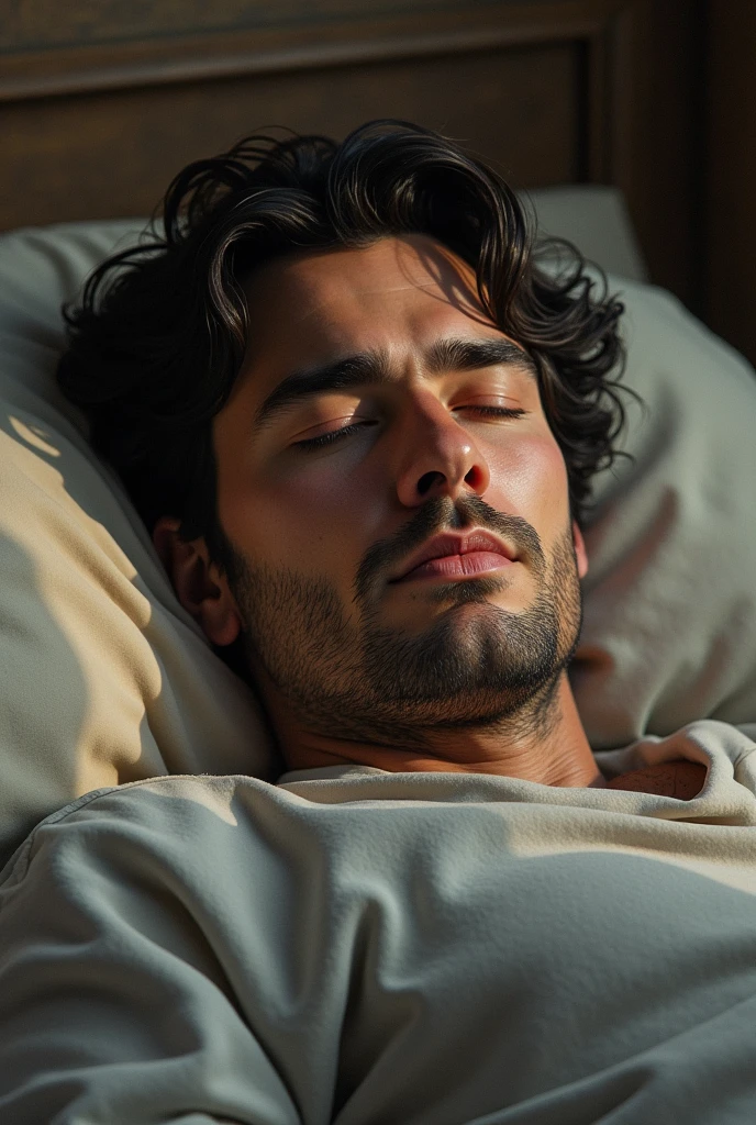 Draw the actor Henry Cavill sleeping 
