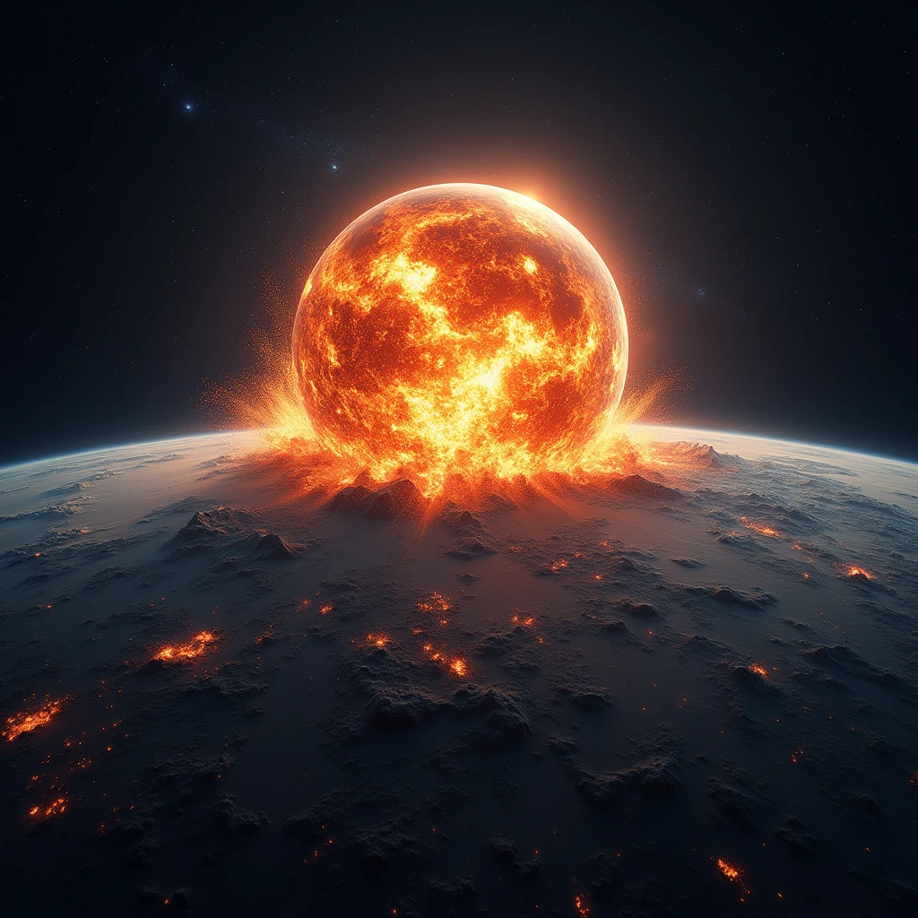 earth, explosion on surface, 