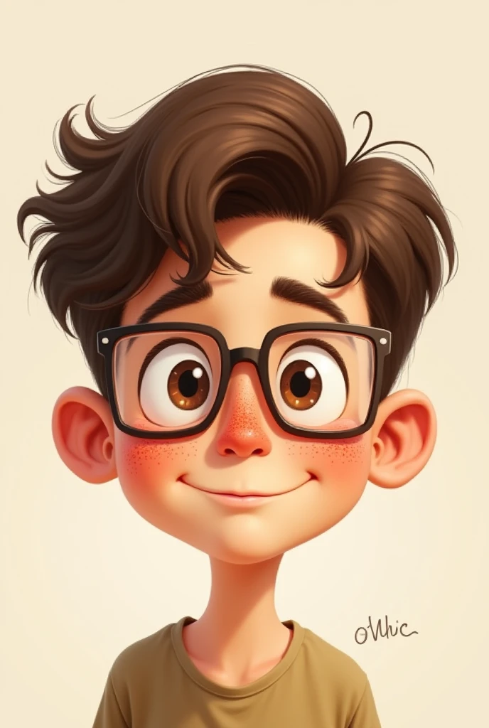Generate Sutharsan a 13 year old boy he wears glasses and his eyes is brown and he is handsome and he looked young