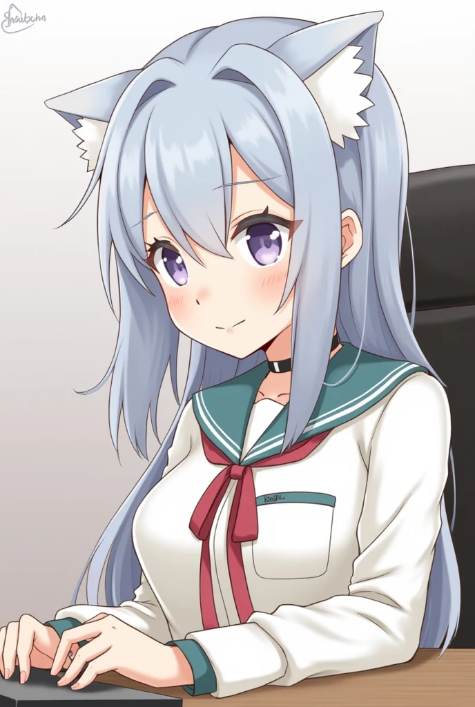Vtuber Shigure Ui's head is on the desk。