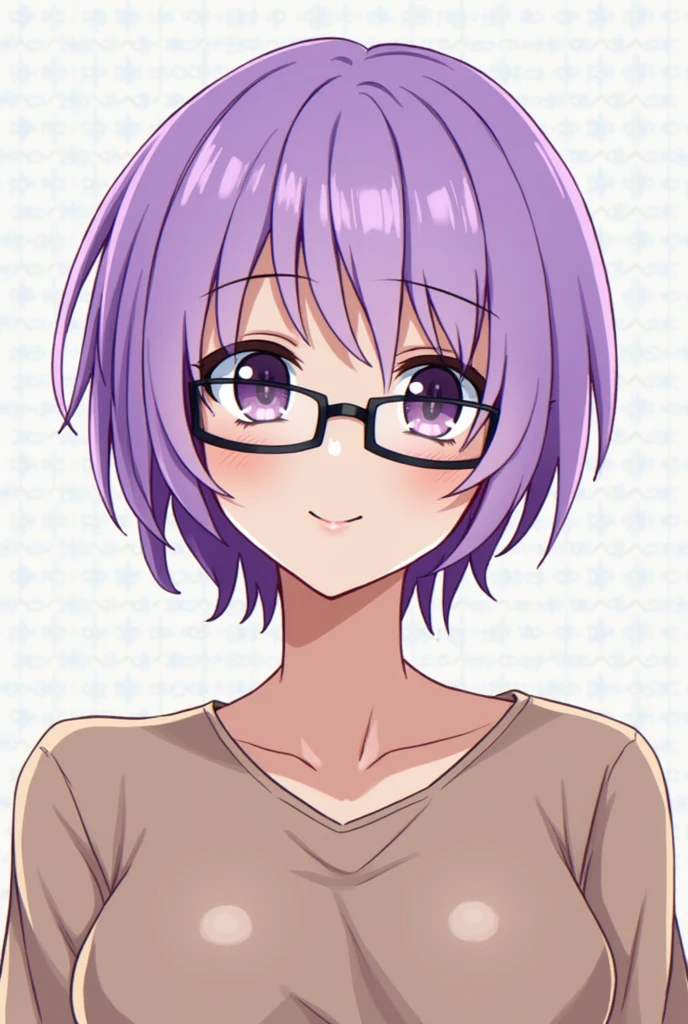 1 girl, mature woman, masterpiece, ma'am, goddess,short hair ,((purple hair)),Glasses