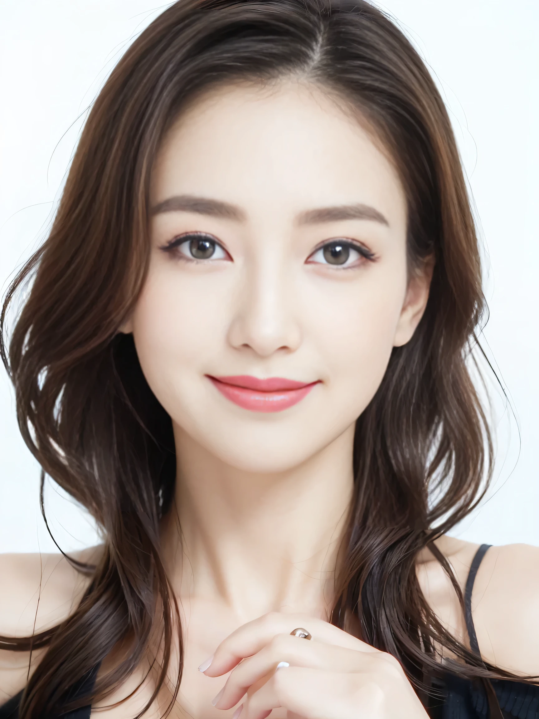 (Highest quality、Tabletop、8k、Best image quality、Award-winning works)、One beautiful woman、Beautiful and elegant long hair、Beautiful black hair、(alone:1.1)、(Perfect colorful V-neck long sleeve knit:1.4)、(The simplest black background:1.4)、とてもBig Breasts、Accentuate your body lines、Beautiful and exquisite、look at me、(Perfect Makeup:1.1)、Bright lipstick、Ultra-high definition beauty face、Ultra HD Hair、Ultra HD Shining Eyes、Ultra High Resolution Perfect Teeth、Super high quality glossy lip、Accurate anatomy、Very beautiful skin、Glowing skin in ultra-high resolution、An elegant upright posture when viewed from the front、(very bright and vivid:1.2)、(Slender body:1.2)、(Cleavage:1.1)、(Big Breasts:1.1)、Shiny, Bright lipstick、(Face close-up:1.2)、(58 years old:1.4)、(Wrinkled adult face:1.5)、((Randomly oriented bodies))、Westshot、
