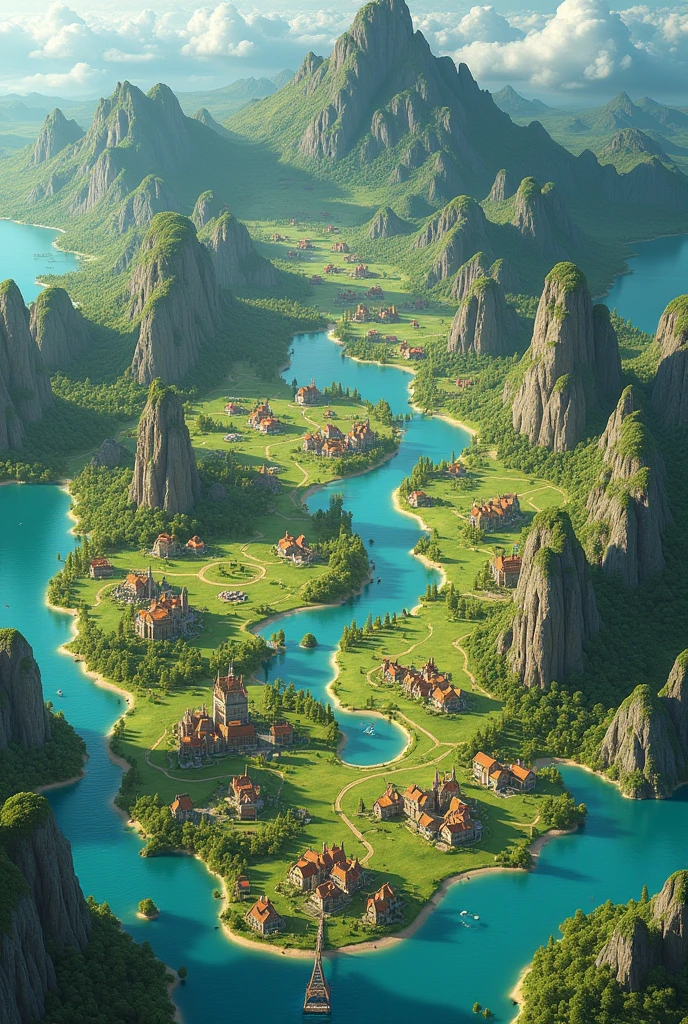 Detailed Zelda Map with City Names 4k nice