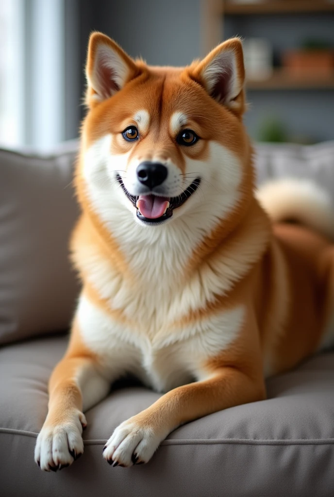 Shiba Inu、 "What are you looking at??Ahh~!" is written in large letters on the screen,