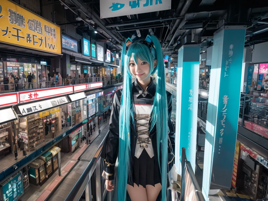 ((Description of Super Giant、8k、Realistic、Hatsune Miku、Cosplay、Japanese women、Cosplayイヤー、Large Breasts、smile、超巨大Cosplayイヤー、超巨大Hatsune Miku、非常に詳細なDescription of Super Giant、超高層ビルよりも極大に大きいHatsune Miku、A very very small big city, Miniature metropolis, 靴の高さしかないMiniature metropolisで、Full body description、Walking from afar、top view、Delicate and huge depiction)), ((Clone avatar depiction、8k、Realistic、Hatsune Miku、Cosplay、Japanese women、Cosplayイヤー、Large Breasts、smile、Cosplayイヤー分身の術、Highly detailed clone art、(hatsune miku one girl clones, 1 girl is cloned)、Hatsune Mikuがたくさん、Hatsune Mikuの増殖、crowd、congestion、Delicate depiction of an alter-ego))