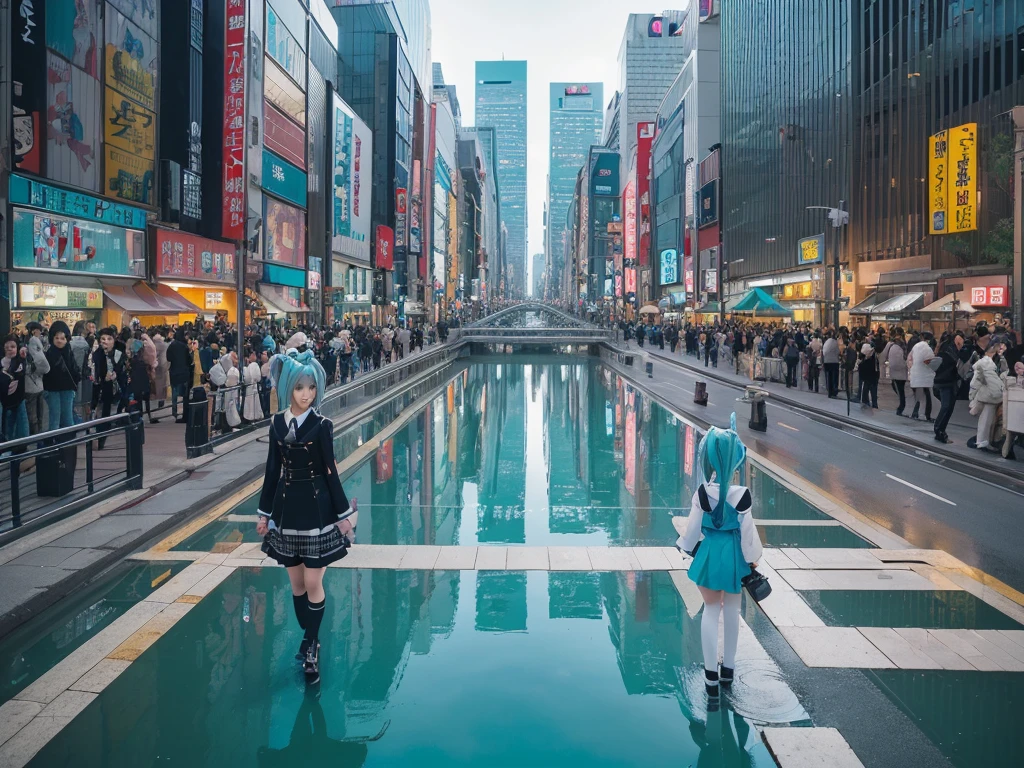 ((Description of Super Giant、Doppelganger描写))、8k、Realistic、Hatsune Miku、Cosplay、Doppelganger、Japanese women、Cosplayイヤー、(Large Breasts)、smile、超巨大Cosplayイヤー、超巨大Hatsune Miku、非常に詳細なDescription of Super Giant、(超高層ビルよりもはるかに大きいHatsune Miku、超高層ビルよりもはるかに大きいCosplayイヤー)、A very very small big city, Miniature metropolis, 靴の高さしかないMiniature metropolisで、top view、非常に緻密なDoppelgangerアート、((hatsune‐miku japanese cosplayer one girl clones, 1 girl is cloning))、Hatsune Mikuがたくさん、Intensive、100,000 people、繊細なDoppelganger描写、Full body description