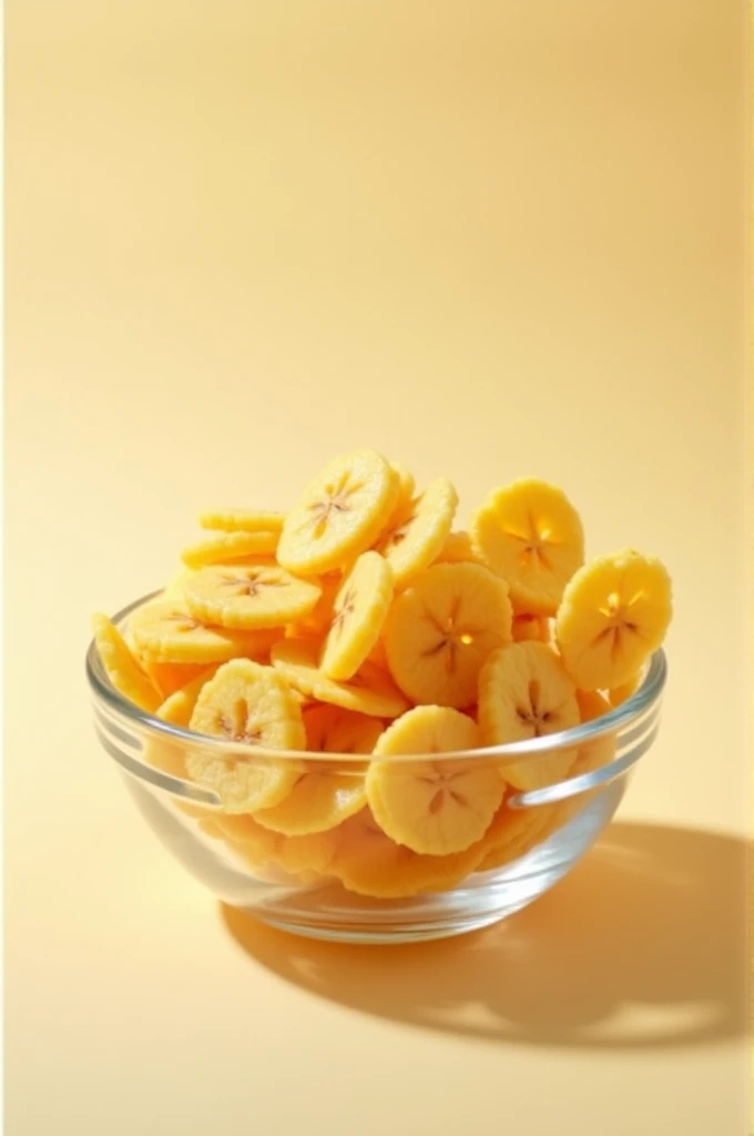 Banana Chips in a transparent Bowl isolated