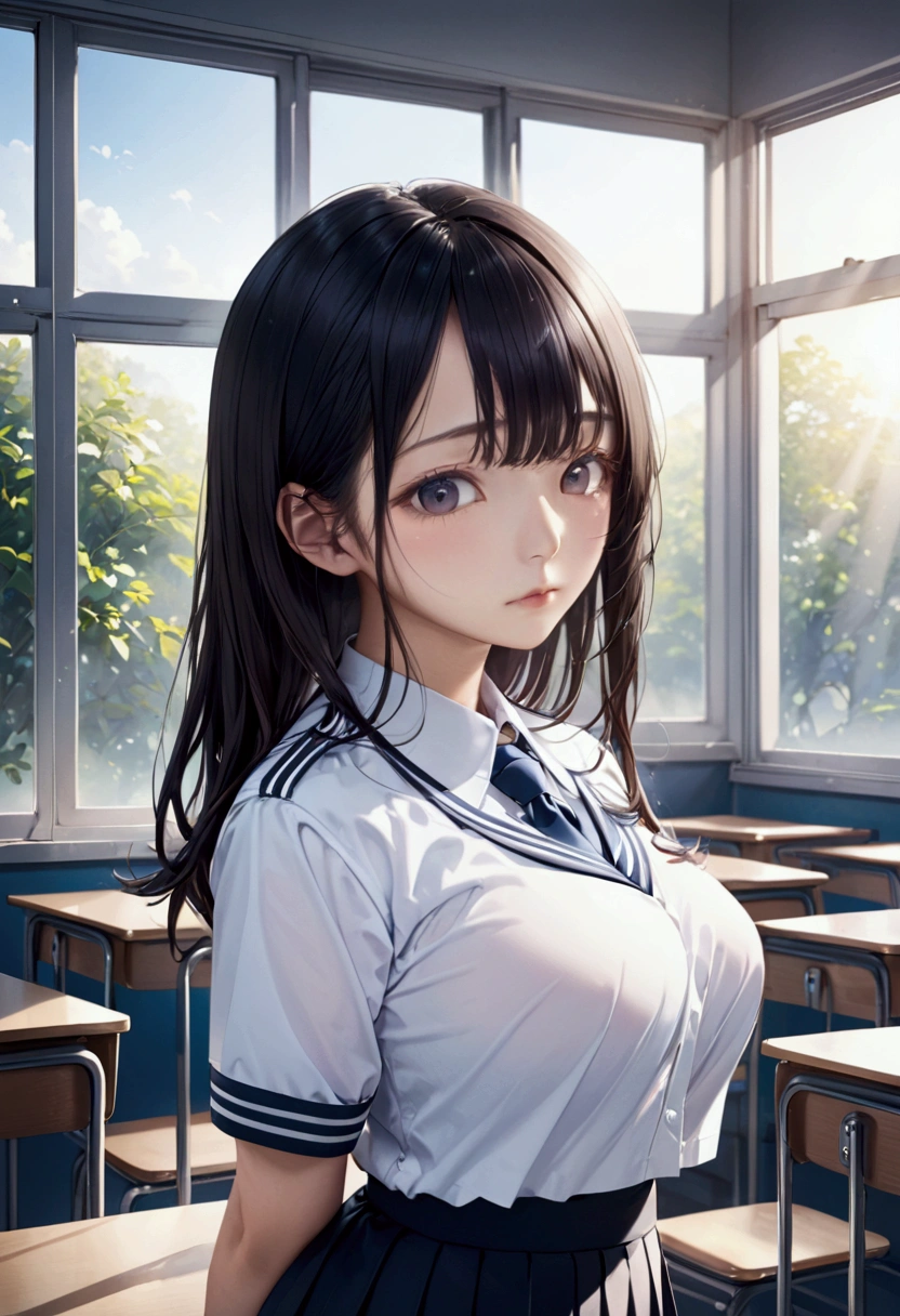 Beautiful breasts、uniform、high school student