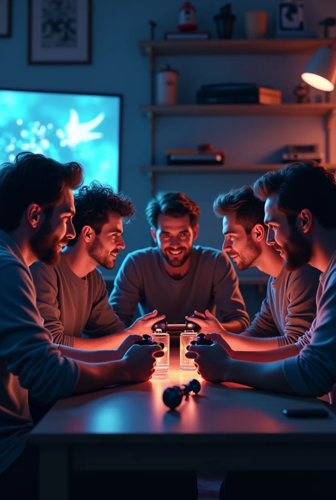Men playing video games