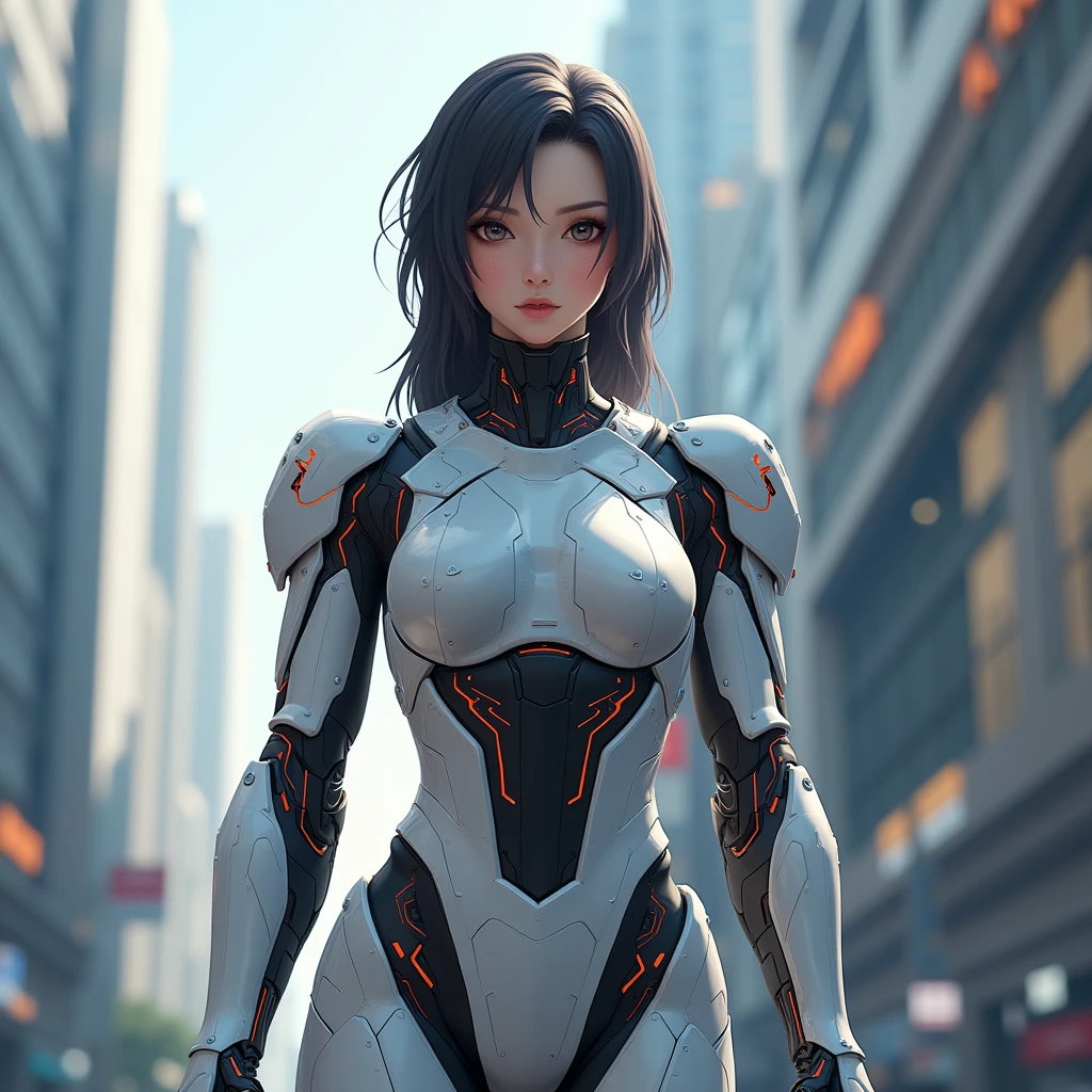 Woman in futuristic suit posing in the city, cute Robot Girl, Robot Girl, Beautiful boy, Cyberpunk动漫女孩机甲, Perfect robot woman, Perfect anime robot woman, Female robot, Cyberpunk美少性Cyberpunk动漫女孩, Girl in mecha network armor, Cyberpunk, Cyberpunk, Cyberpunkic elvish queen