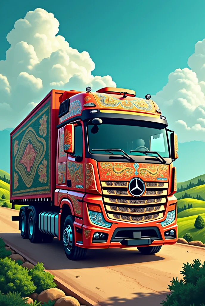 Create a truck art design style that is aesthetically pleasing 