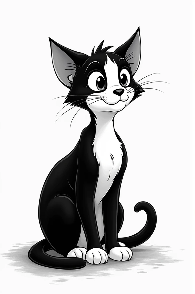 Please make a black and white tabby cat like Disney.