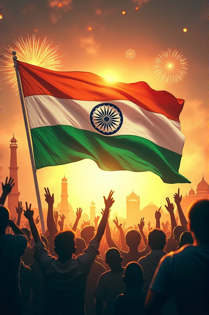 Generate catchy image for independence day 15 August