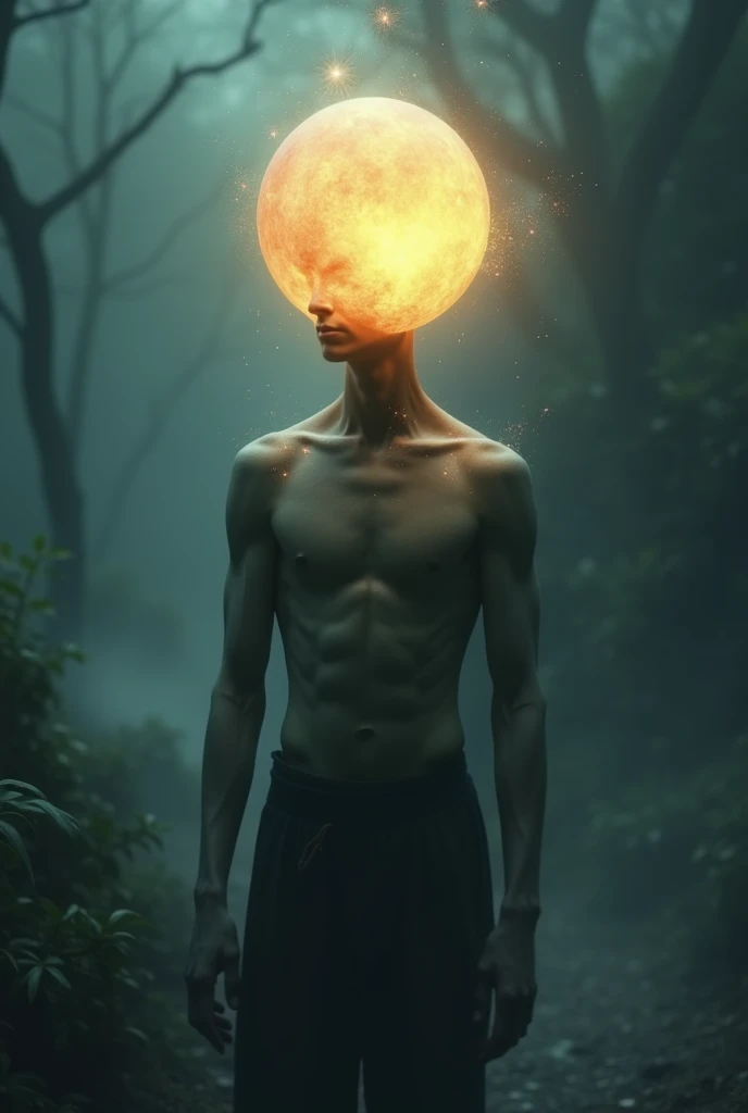 Man with lantern head