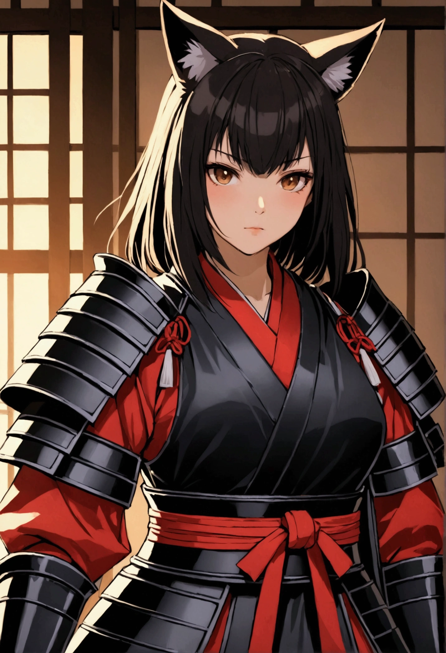 Foxgirl in samurai suit