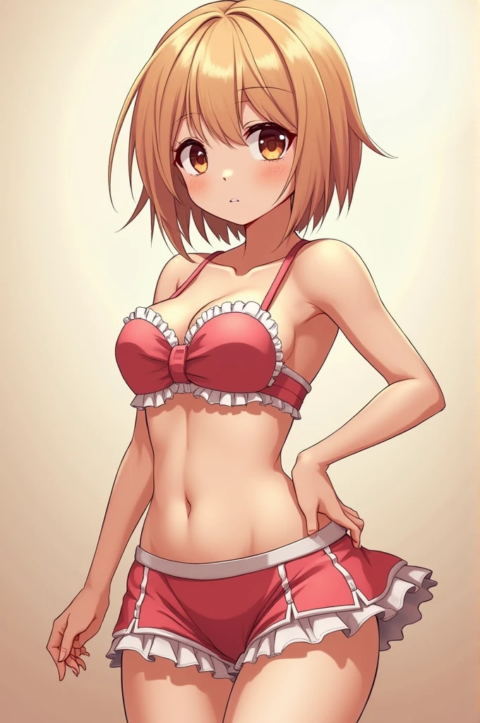 A nude anime loli with short hair