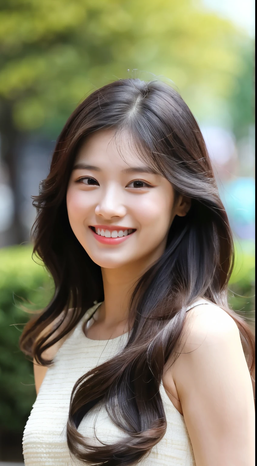 araffe woman with long hair wearing a white dress and smiling, jaeyeon nam, beautiful south korean woman, gongbi, lee ji - eun, lee ji-eun, wenfei ye, heonhwa choe, beautiful young korean woman, jossi of blackpink, xintong chen, li zixin, park ji-min, korean girl, blackpink jennie