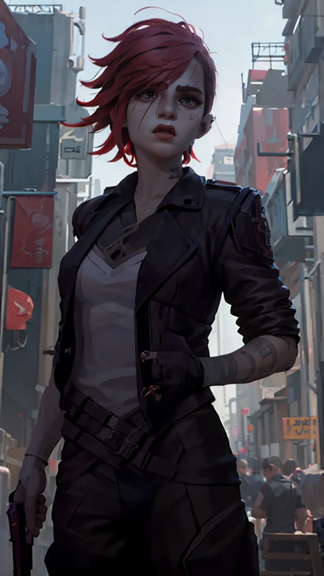 We de arcane,, uma mulher com Red hair, cyberpunk женщина аниме женщина, trousers, Красивая злая богиня cyberpunkа, Art style Cyberpunk, cyberpunk аниме цифровое искусство, cyberpunk аниме арт, Secret, We Retrato, cyberpunk аниме арт, искусство на тему cyberpunkа, cyberpunk, dark fantasy, estilo Secret, 1 girl, Red hair e curto , short hair, garota de Red hair, short hair, burning place, White shirt, dark red leather jacket, laterally, girl on an abandoned street, Red hair, short hair, green eyes, pink lips, standing, Ultra detailed, crude work, super detailed. We de arcane. Garota de Red hair, girl in brown pants, White shirt, dark red leather jacket, We de arcane em um burning place, A SPARK, spheres of light, movie poster, We de arcane, Secret\(League of Legends) We, We de arcane em uma cidade abandonada, Everything is on fire, fire everywhere