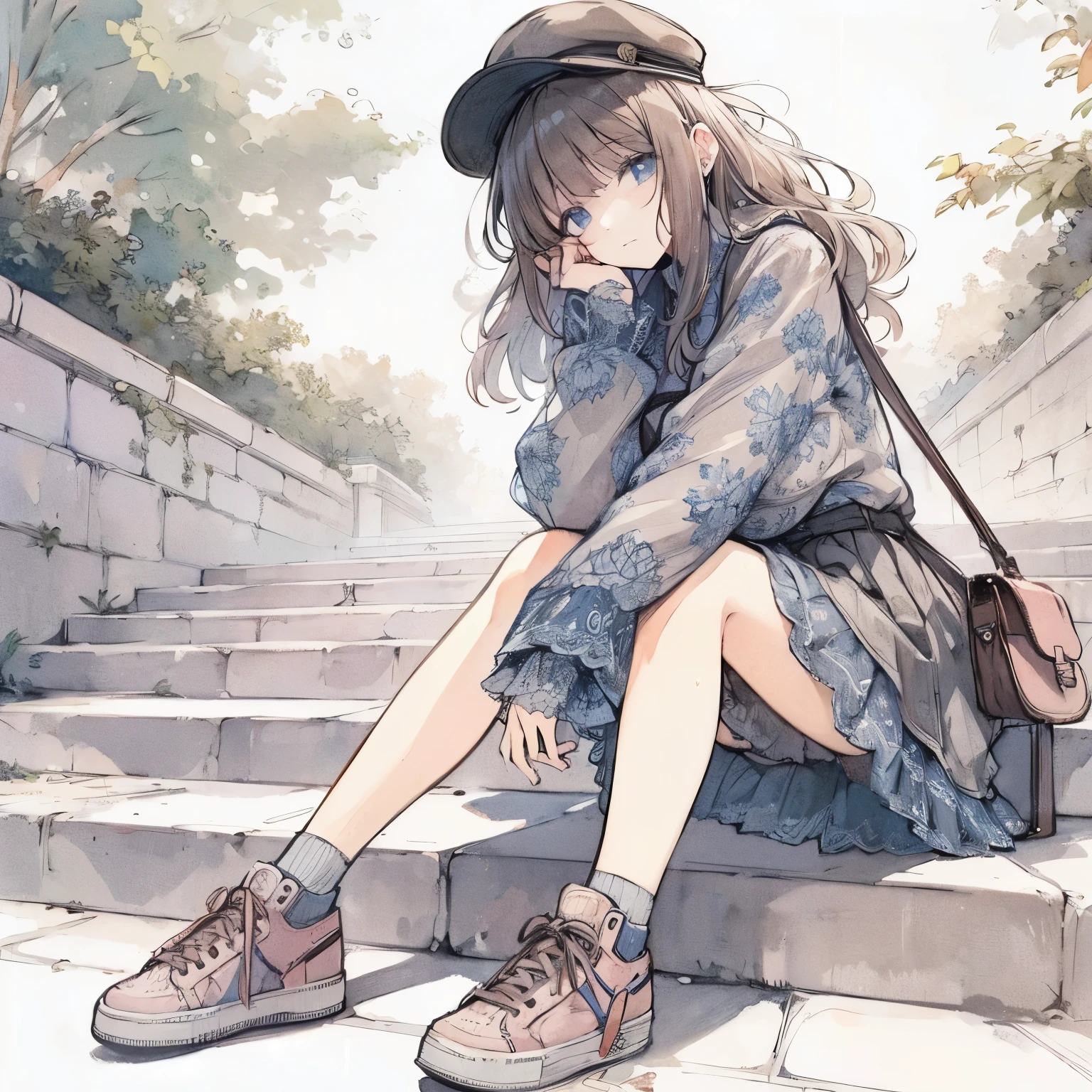 Official art using high quality hand-drawn watercolor sketch techniques. (Highest quality,4K,8k,High resolution,masterpiece:1.2),Very detailed,Beautiful detailed gray eyes,girl with beautiful eyes, everyone, Beautiful Anime Girls, Cute Anime Girl, Smooth anime art, Anime Style, Elegant colors, Soft lighting, Delicate and beautiful wet eyes, Very coquettish, (Beautiful big breasts:1.2), (The right move:1.2),