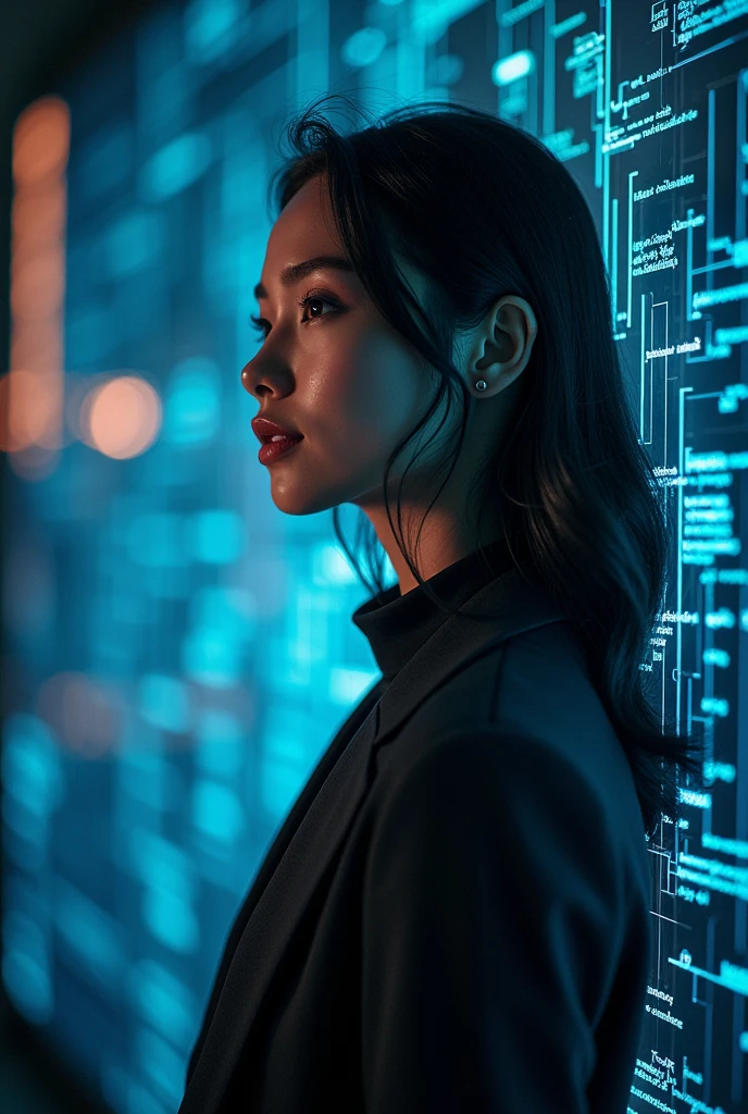 I need a wallpaper for my LinkedIn profile. I'm an electronic engineer who loves math and currently I'm unemployed looking for a job in the data field. I'm a woman. I'm 27 yo. I would like to show up numbers, matrix, diagram and circuit...something like that 
