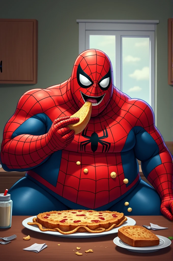 Marval spider-man fatty eating food 