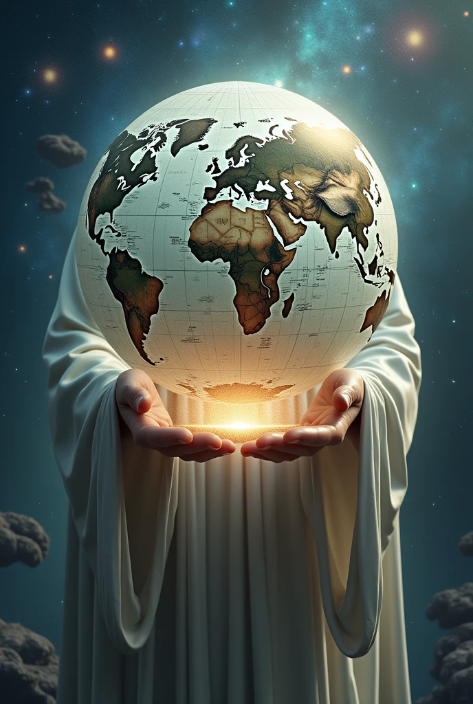 God Handle The World Map On His Hand
