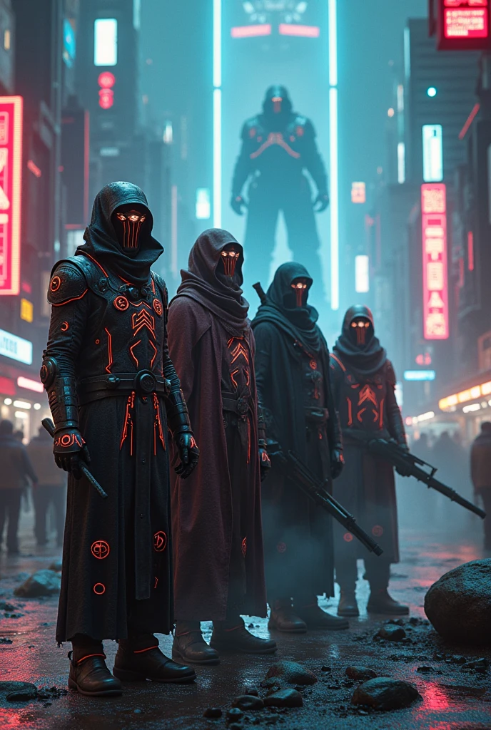 Lord of the rings in cyberpunk style
