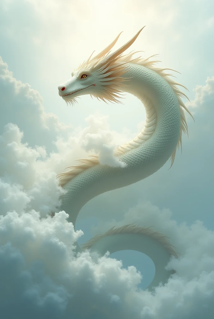 Generate a dragon design The dragon could be in a serpentine position, with her body curving fluidly. Around it, you could add soft and ethereal clouds, also in a minimalist style, that complement the shape of the dragon without overloading the design.
For format 9:16, Make sure the design is centered vertically, which will allow the dragon and clouds to look good in an elongated space.