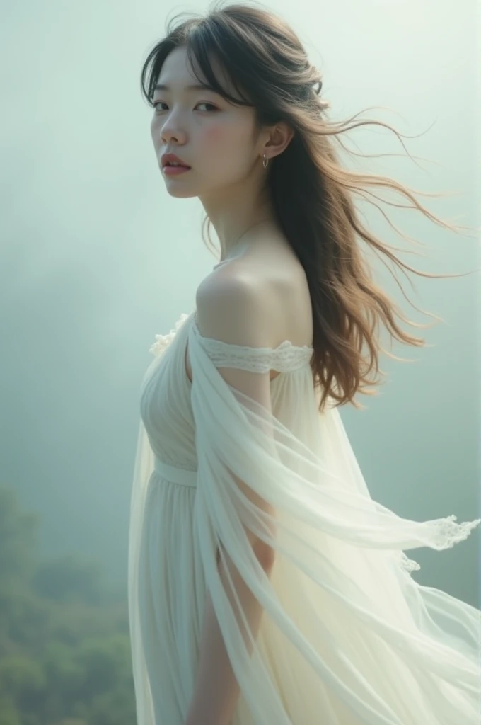 The woman in white