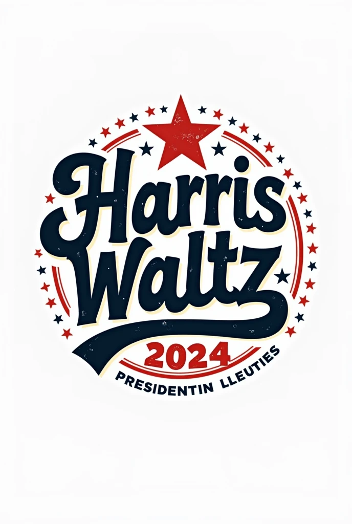 vintage vector t-shirt design For President Election Campaign Funny with the text "Harris Waltz 2024" isolated on a white background