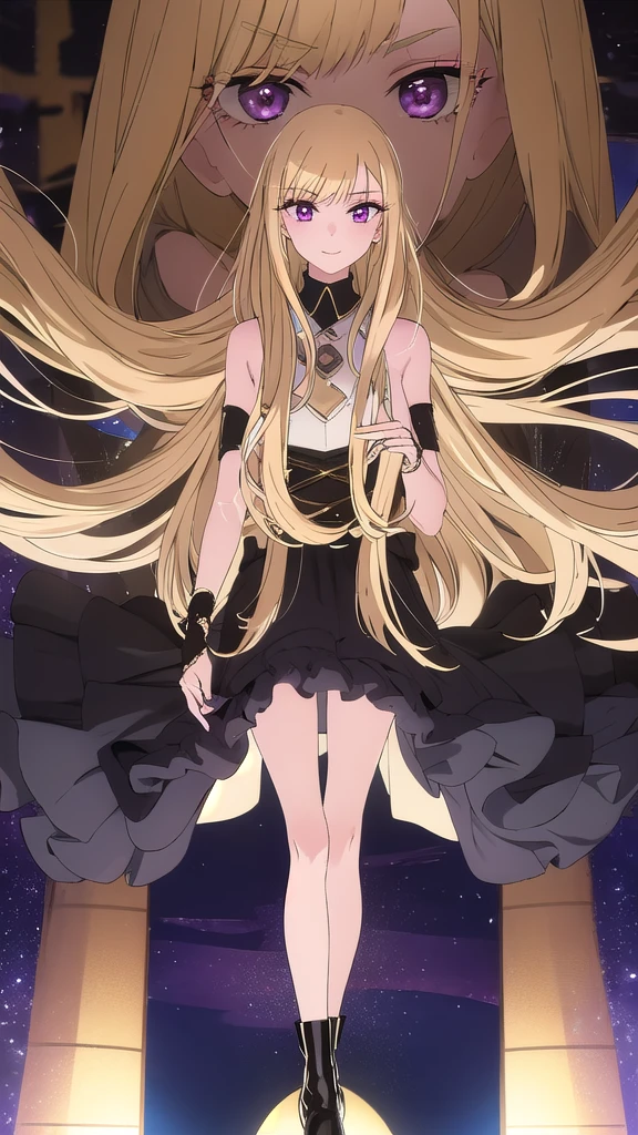1 girl, solo, an extremely beautiful frame, great view, detailing, HD frame, (( ultra quality )) , A beautiful girl, patent leather boots,
blonde hair, shiny figure, Pink eyes, manicure, full length, plaid skirt, I am hooded, bracelets, black thigh-high boots, heels, room, night, lamps are on, nice smile, long hair, Thin legs, 8k,
aesthetics of privacy, clear frame, Looking at the viewer, (( drawing many details )) , take into account all the shortcomings,