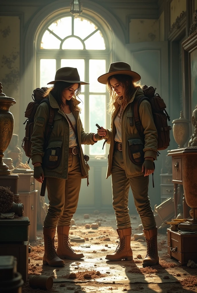 Two women finding Treasures in house 