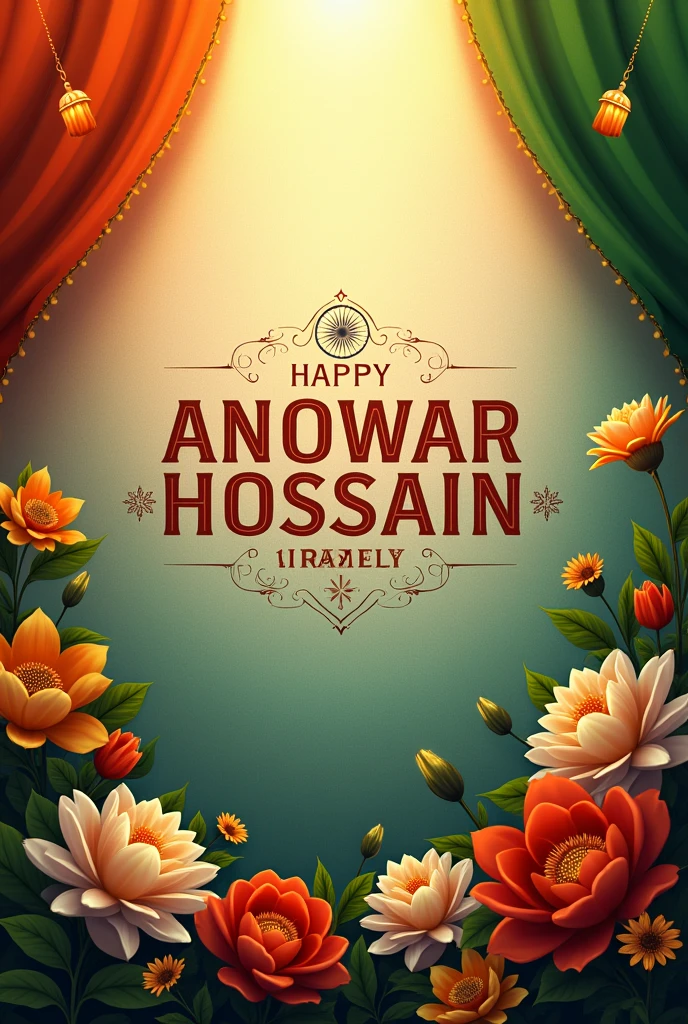 Name banner of ANOWAR HOSSAIN in independence day special in india