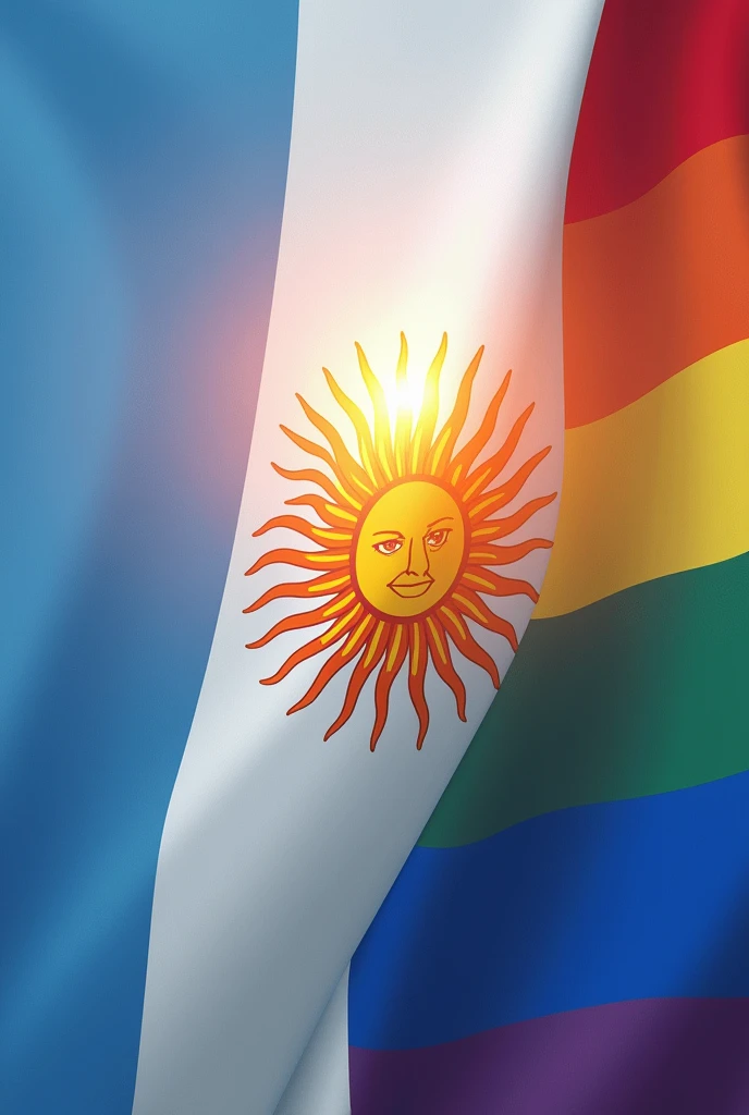 Argentine flag plus LGBT flag