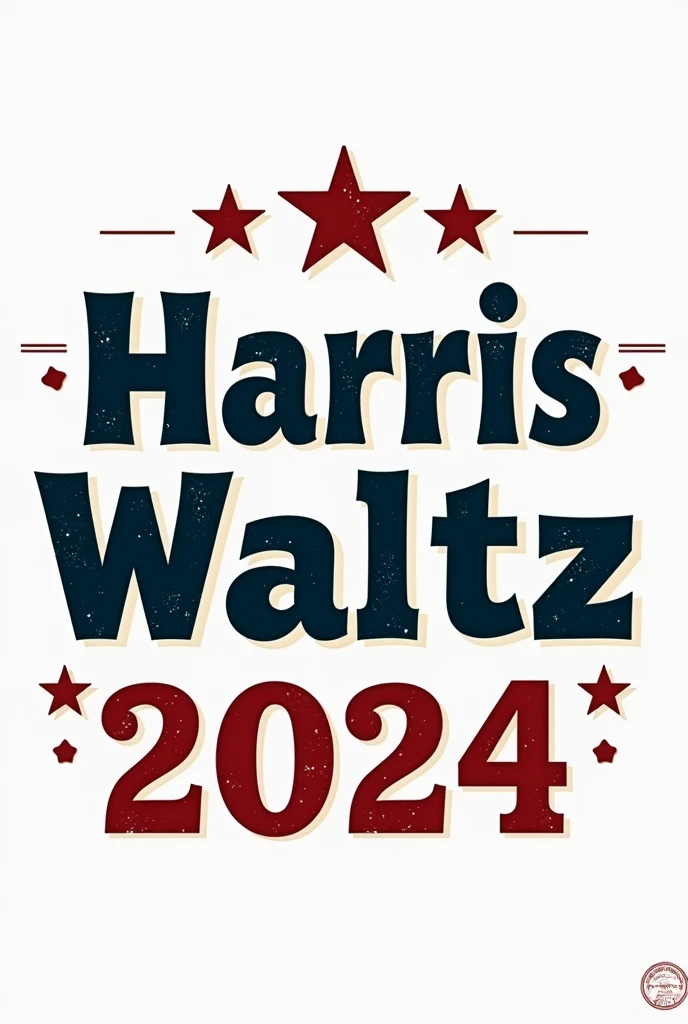 vintage vector t-shirt design For President Election Campaign Funny with the text "Harris Waltz 2024" isolated on a white background