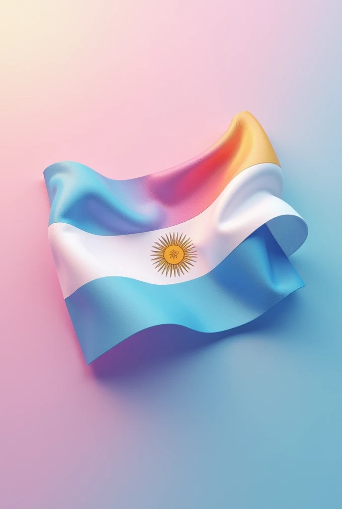 Argentine flag and LGBT flag mixed in pastel colors for a wallpaper