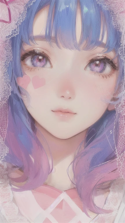 Close-up of a woman with a heart painted on her forehead, 1 8 is, 小さなHeart shaped face, フルHeart shaped face, With a cute - lovely - face, Small nose, Heart shaped face, Cute natural anime face, Chiho, A clear and pretty face, Ayami, Photo of your face, Cute Nose, Cute anime face