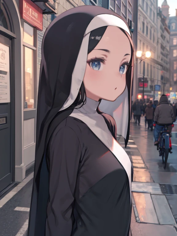 Beautiful nun, On the street, Attention to detail, 4K, masterpiece.