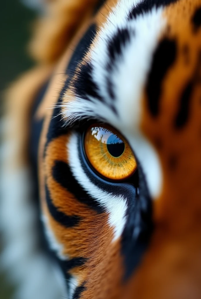 photo close up single tiger eye, front on angle --ar 9:16 --v 6 --stylize 750