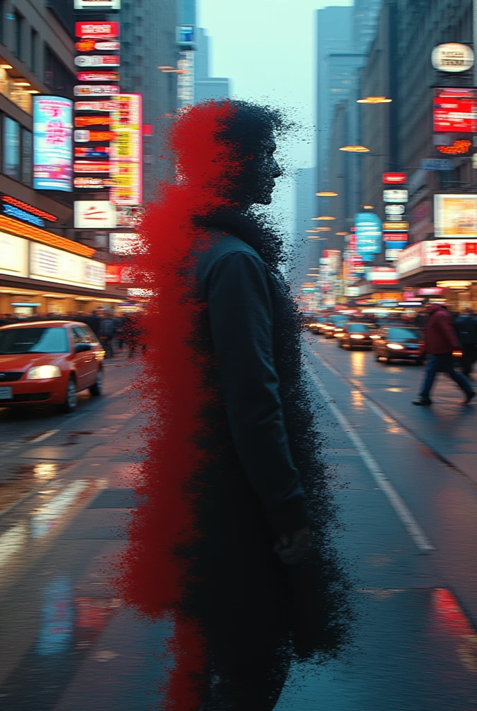 Glitch or distortion effects that appear briefly when loading the page, suggesting a changing reality.