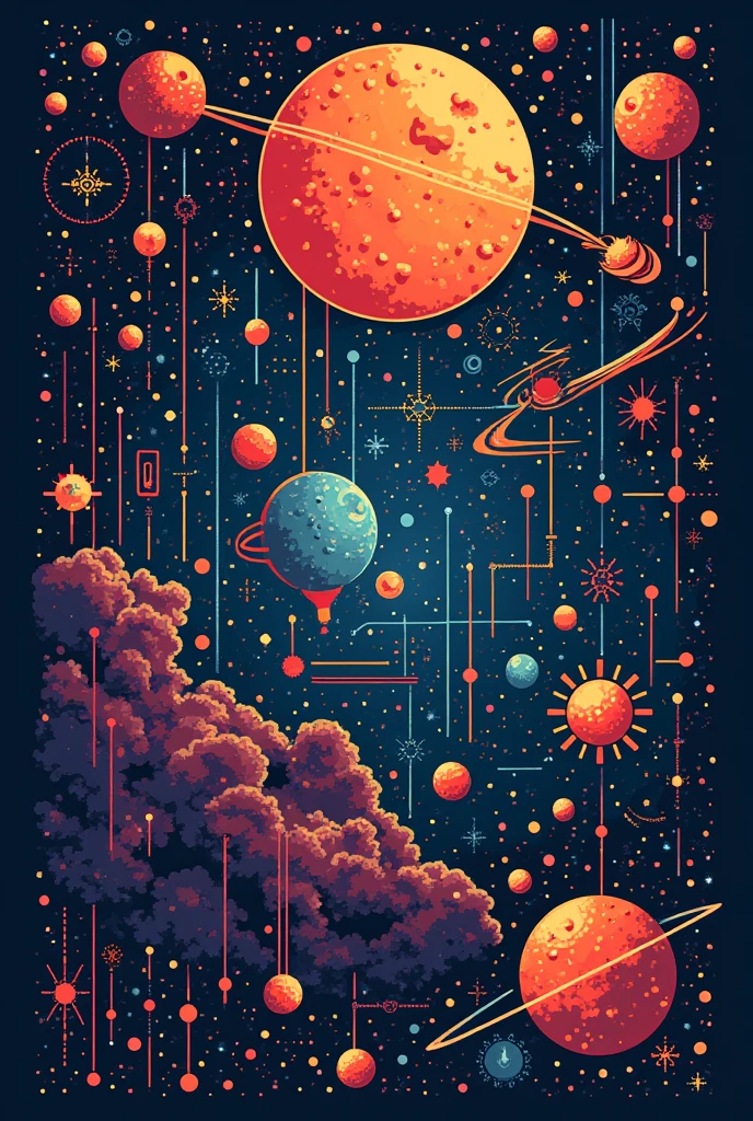 T-shirt with geometric patterns, science funter design, illustration style, best quality images
