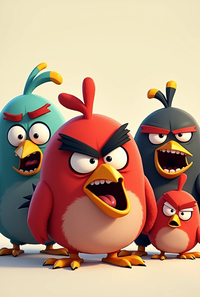 Angry funny Bird group