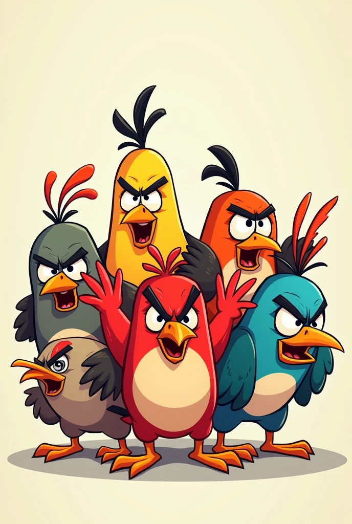 Angry funny Birds group