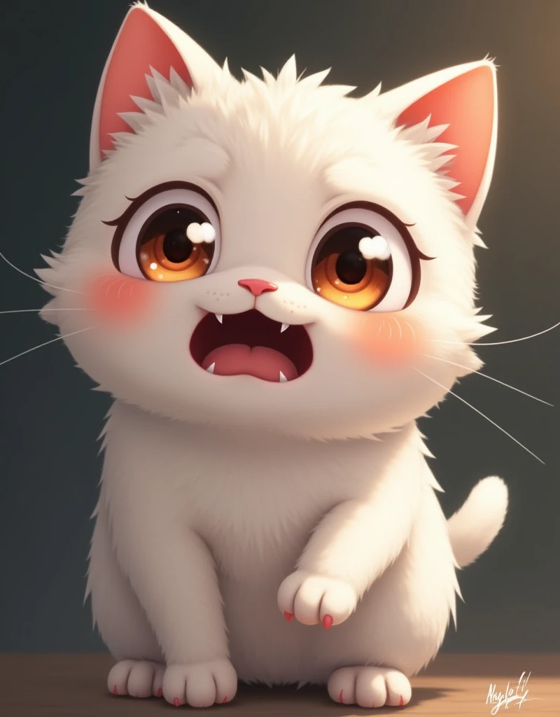 (Highest quality,Extremely detailed depiction,Incredible high resolution),Cute kitten,Circle々Fat kitten,Deformed Character,Shocked expression,