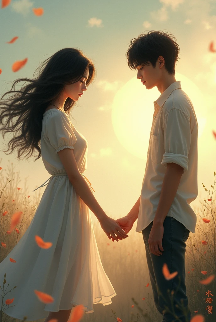 The cover image of a short story about the love and memories of a young woman and a young man who are separated.