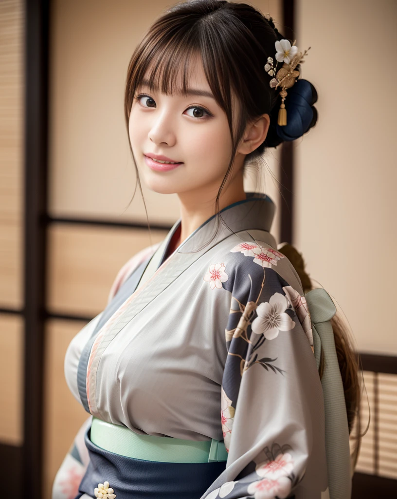 (happy look:1.26)、RAW photo、(((Ultimate Beauty Full Body Shooting)))、((glowing skin))、1 girl、bright look、((brown hair))、Counterpoint shots、((super detailed))、(perfectly detailed face)、(detailed hands)、photorealistic images、((masterpiece、最high quality、super detailed、film light、intricate details、High resolution、very detailed))、detailed background、8KUHD、Digital single-lens reflex camera、soft light、high quality、film grain、Fujifilm XT3 、shallow depth of field、natural soft light、Kamimei、One beautiful Japanese model, 15-year-old female model, 4K、Super high quality、bangs、black haired、Kyo Yuzen、(Light gradation kimono, Furisode:1.5)、(Super cute face with idol style:1.4)、slim and beautiful body、beautiful breasts、laughter、Full body Esbian:1.2、