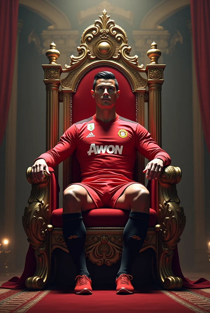 Cr7 sitting on a throne