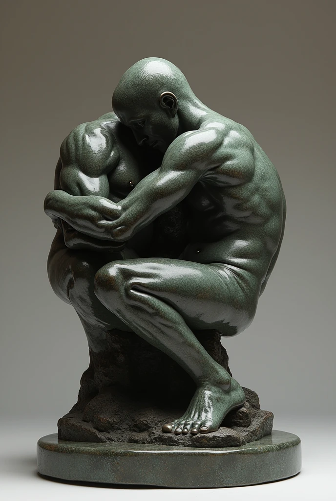 Hello, can you help me create a minimalist bronze sculpture with the theme: The pain that broke you,
Vibrates in my heart,
, thank you, 3d render, photo, conceptual art, architecture
